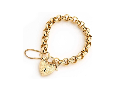 Gold Plated Toggle Heart Charm Bracelet